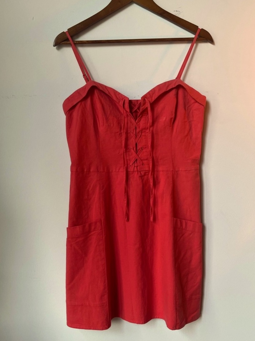 NWT Abercrombie & Fitch Red Tie-Front Camisole Dress